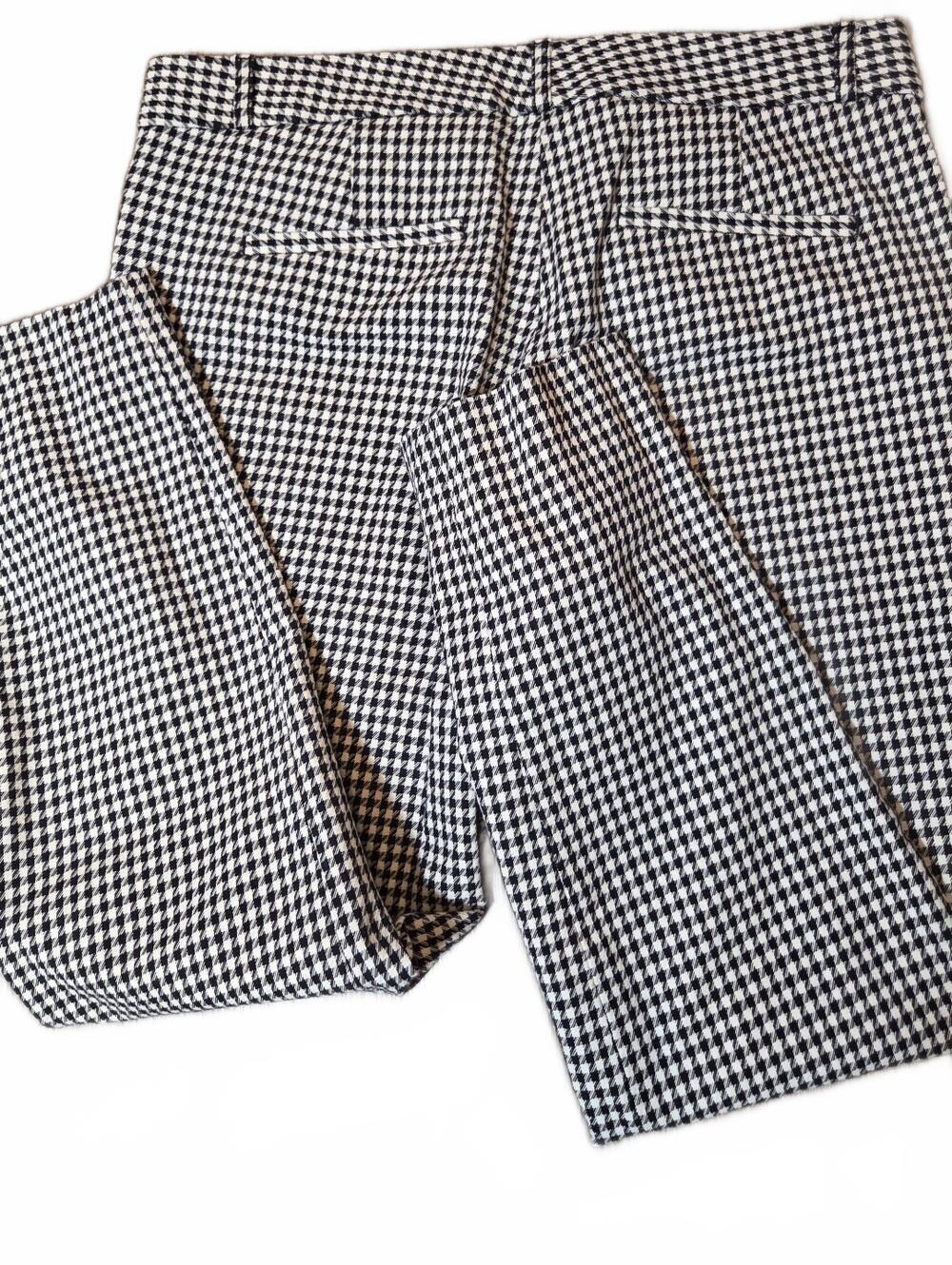 Banana Republic Sloan Houndstooth Ankle Pants Size 10 Black White Slim Fit - Picture 6 of 11